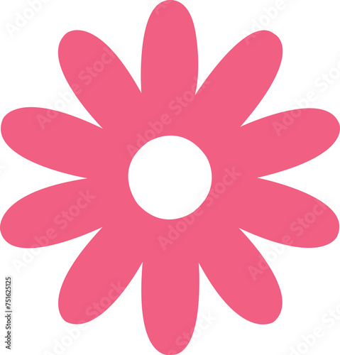 Flower clip art design on plain white transparent isolated background for card, shirt, hoodie, sweatshirt, apparel, tag, mug, icon, poster or badge