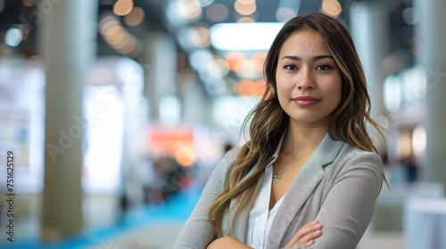 Confident Professional Woman at Business Conference 