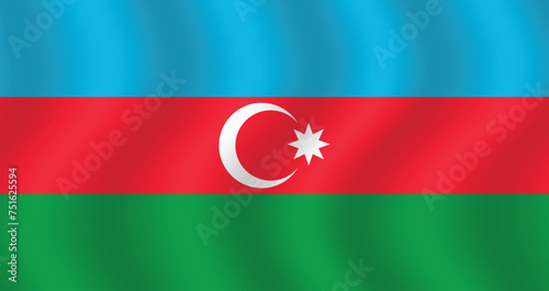 Free Download Flat Illustration of Azerbaijan flag. Azerbaijan national flag design. Azerbaijan wave flag.
 - GFXLoad