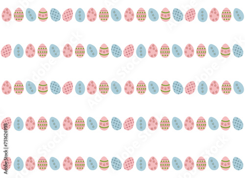 Happy Easter vector illustrations with flowers and eggs