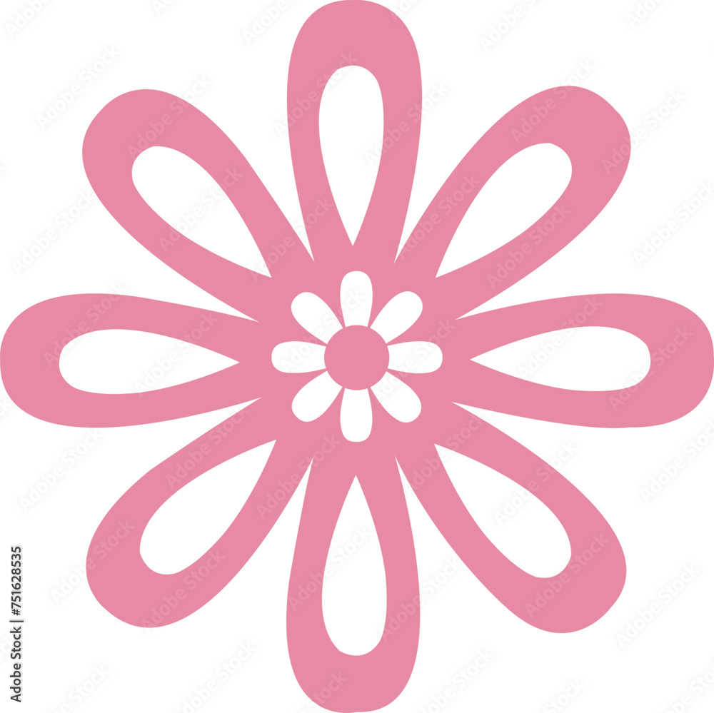 Flower clip art design on plain white transparent isolated background for card, shirt, hoodie, sweatshirt, apparel, tag, mug, icon, poster or badge Flower clip art design on plain white transparent isolated background for card, shirt, hoodie, sweatshirt, apparel, tag, mug, icon, poster or badge