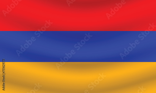 Flat Illustration of the Armenia flag. Armenia national flag design. Armenia wave flag. 