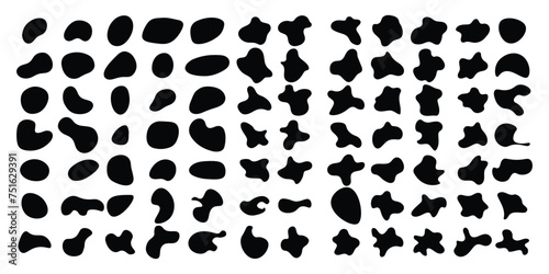 Vector set of fluid shape silhouettes