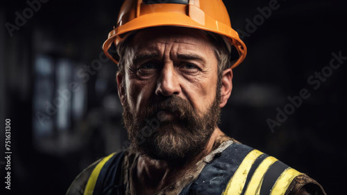 A detailed close-up portrait of a builder