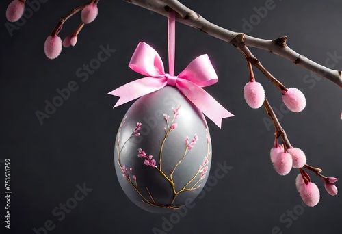 easter eggs with ribbon