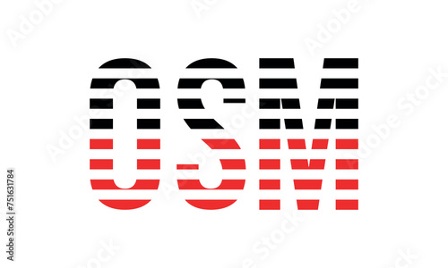 OSM three initial letter iconic line negative space minimal logo design vector template. monogram, abstract, wordmark, business, typography, minimalist, brand, company, flat, modern, unique, simple
