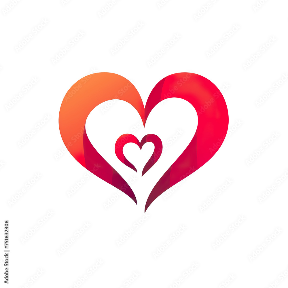 minimalist logo of love on the transparent background, png
