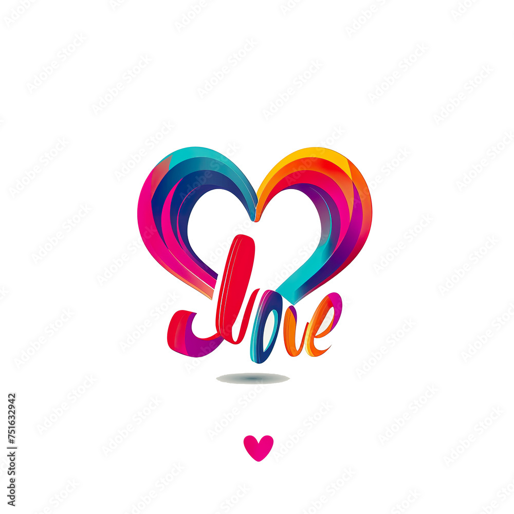 Fototapeta premium minimalist logo of love on the transparent background, heart 