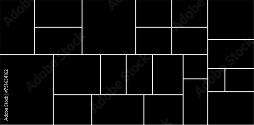 Wallpaper Mural vector photo collage mockup. set of empty photo frames Torontodigital.ca