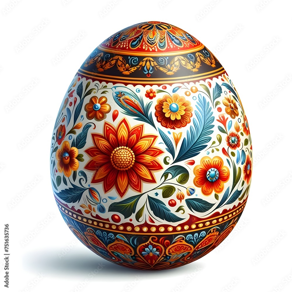 Easter egg with Khokhloma ornament decoration of traditional Russian painting Easter egg with Khokhloma ornament decoration of traditional Russian painting