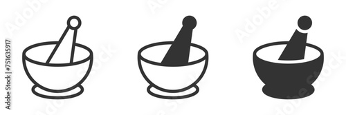 Mortar With Mace Icon. Vector Illustration