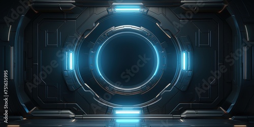 Fototapeta Naklejka Na Ścianę i Meble -  Futuristic machine or Sci-fi style futuristic facility external panel surface background. Exterior of scifi device.