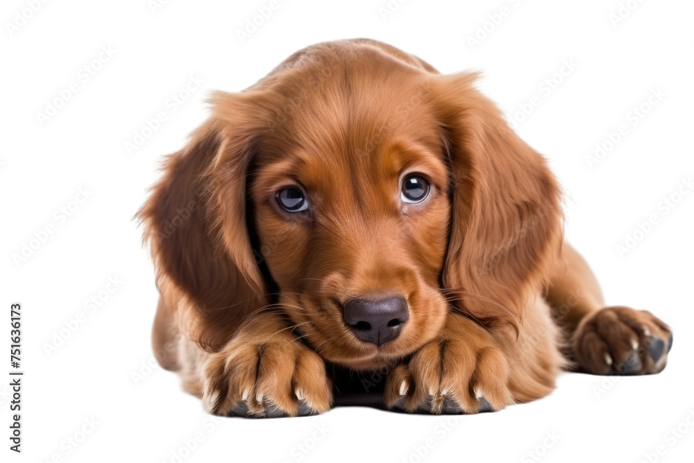 an Irish setter puppy, a breed of dog, a purebred pet.