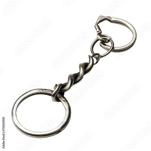 Twisted keychain, transparent background, isolated image, generative AI