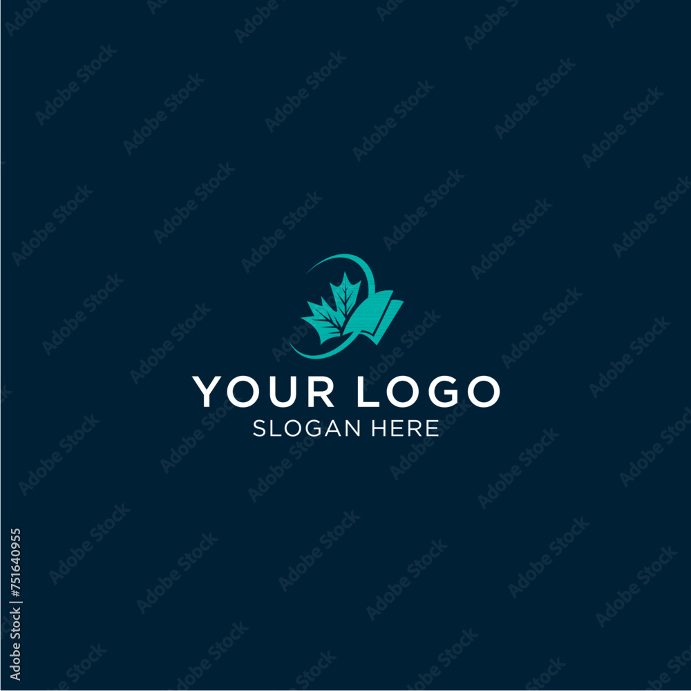 book and flower design logo book and flower design logo