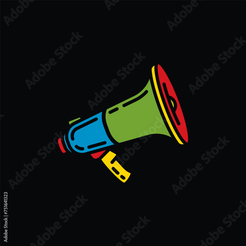 Original vector illustration. The contour icon of the speaker. A design element.