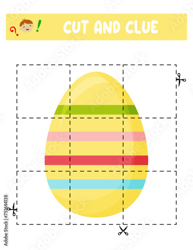 Cut and glue. Easter eggs. Educational game for children