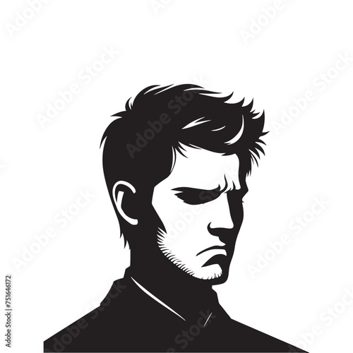 Disapproving Silhouette of Frowning Person - Illustration of Frowning Expression - Vector of Frowning Expression
