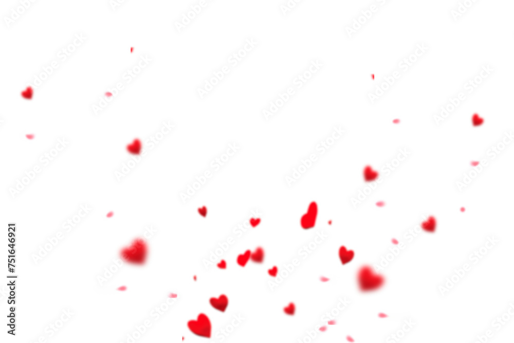 Floating red paper heart isolated on on a transparent background png. Background concept for love greetings on valentines day and mothers day. Space for text	