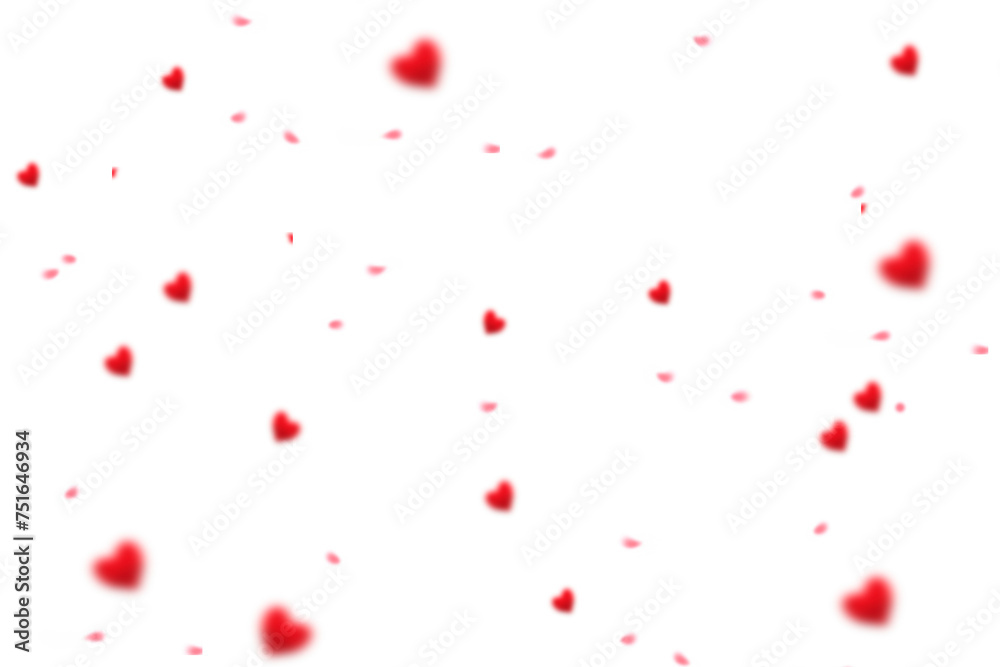 Floating red paper heart isolated on on a transparent background png. Background concept for love greetings on valentines day and mothers day. Space for text	