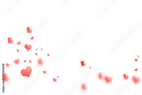Floating red paper heart isolated on on a transparent background png. Background concept for love greetings on valentines day and mothers day. Space for text