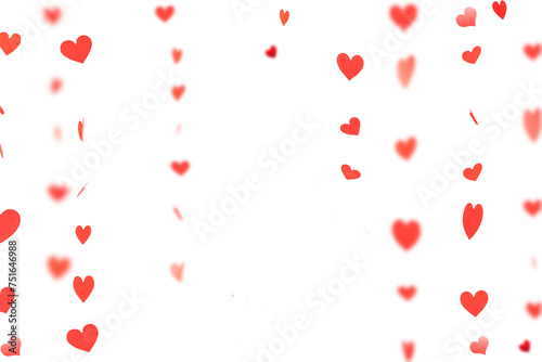 Floating red paper heart isolated on on a transparent background png. Background concept for love greetings on valentines day and mothers day. Space for text	