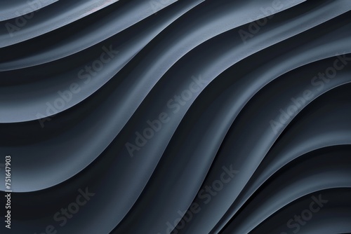 Sleek black waves design, perfect for illustrating dynamics, motion, and modern aesthetic concepts.