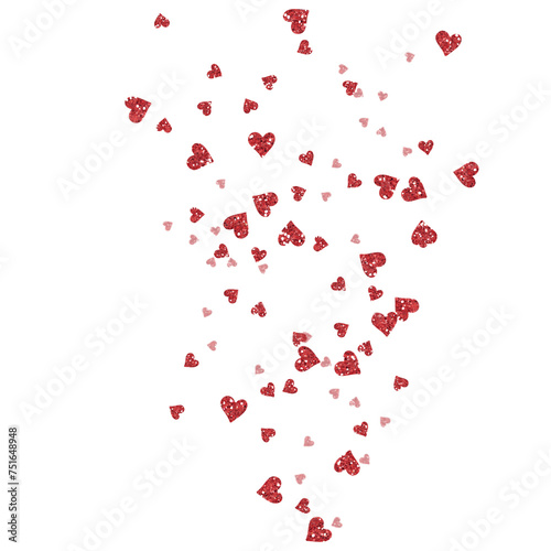 Floating red paper heart isolated on on a transparent background png. Background concept for love greetings on valentines day and mothers day. Space for text 