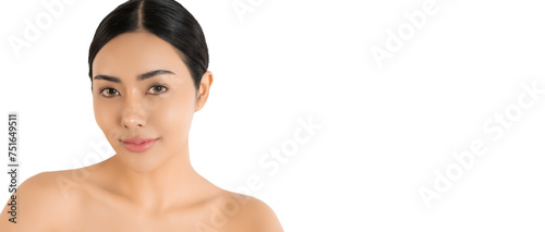 Photos Lip surgery horn chestnut-shaped lips Female with healthy glowing moisturized skin, bare shoulders looking at camera