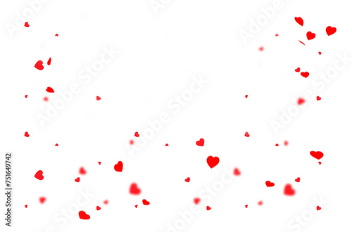 Floating red paper heart isolated on on a transparent background png. Background concept for love greetings on valentines day and mothers day. Space for text 