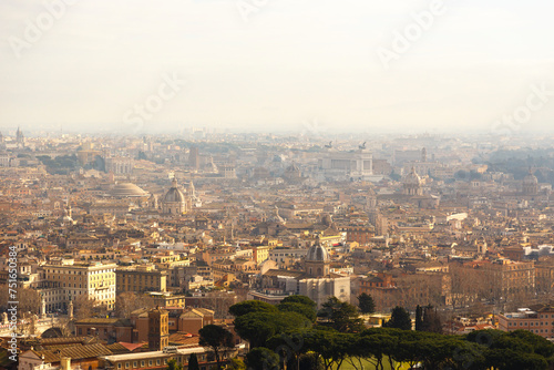 roof tops of Rome on dawn light