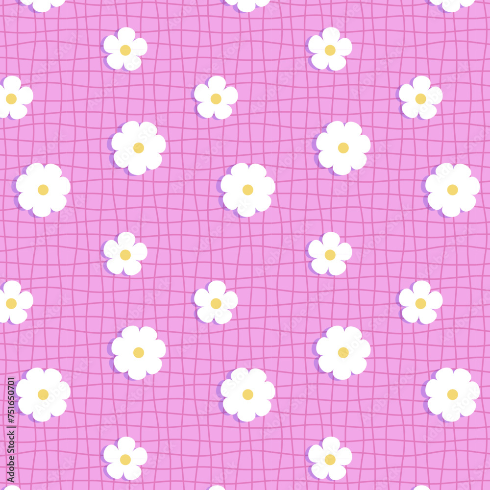 seamless pattern with flowers over pink background seamless pattern with flowers over pink background