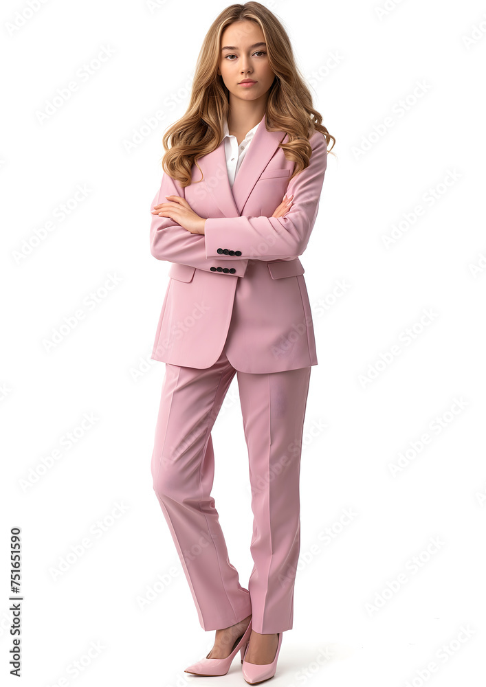 Confident Young Woman in a Pink Blazer Confident Young Woman in a Pink Blazer