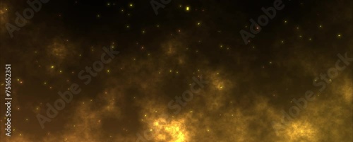 Fire and smoke loop with sparking embers particles photo
