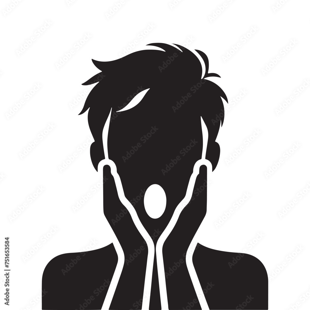 Silhouette of Surprised Person: Mouth Agap in Disbelief - Illustration ...