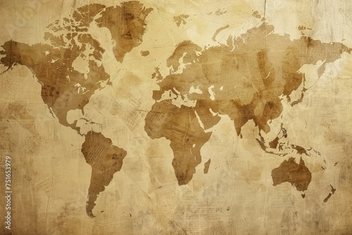 A vintage map background with sepia tones and faded edges