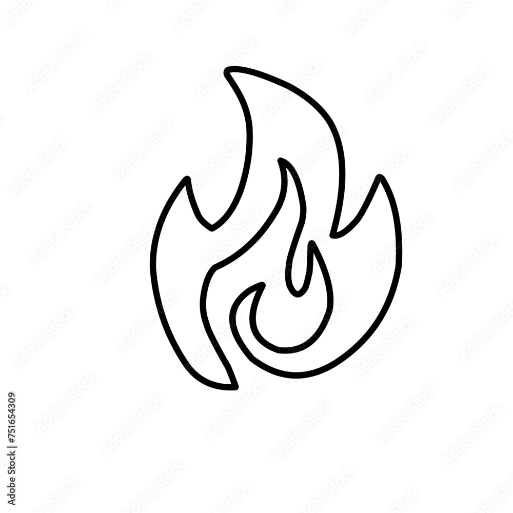 Hand Drawn Fire Outline Hand Drawn Fire Outline
