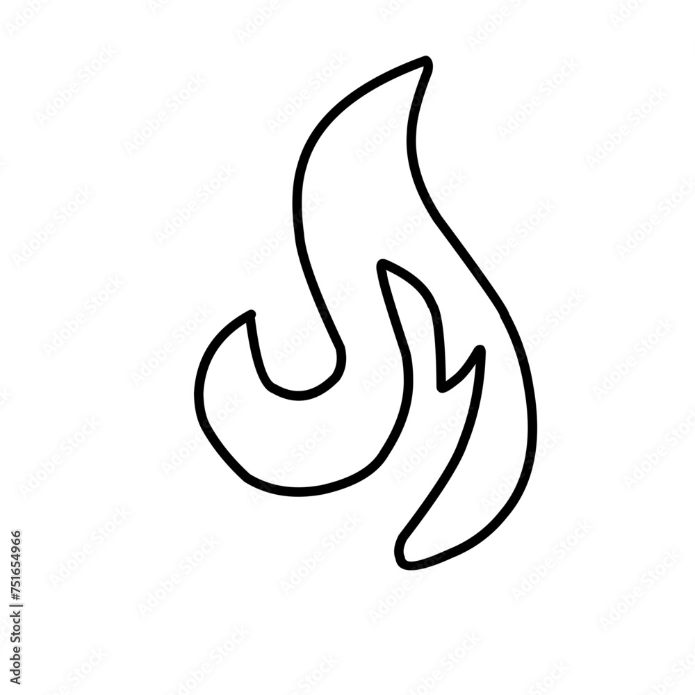 Hand Drawn Fire Outline Hand Drawn Fire Outline