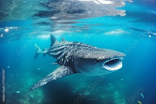Whale shark  underwater view.