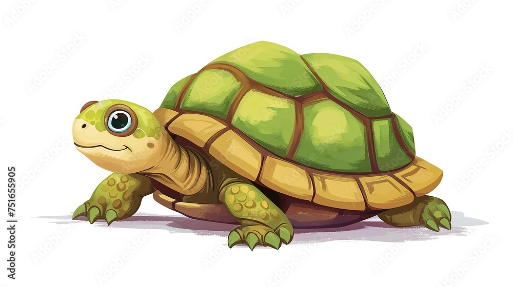 Obraz premium serene green: the tranquil beauty of a hand-drawn turtle