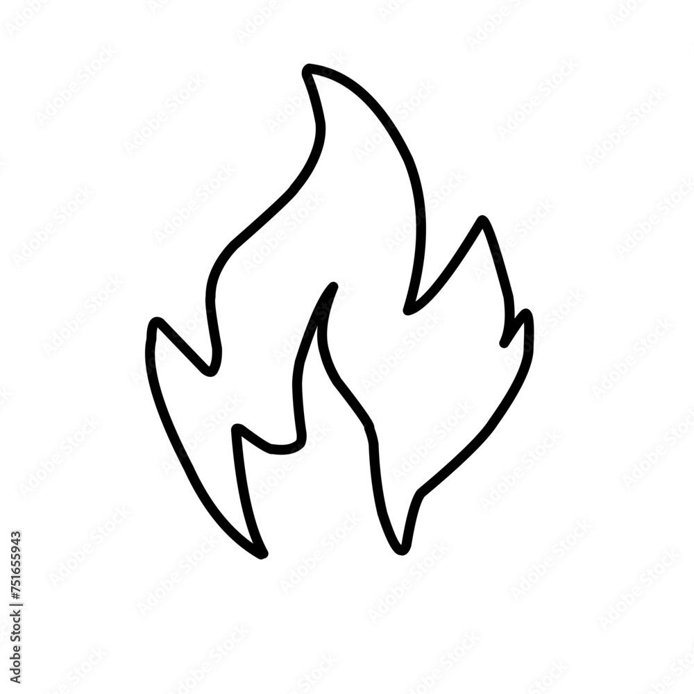 Obraz premium Hand Drawn Fire Outline