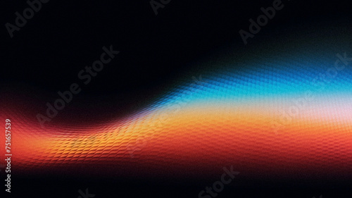 Abstract flowing light pattern, Red Cyan Yellow Orange on dark background, Wallpaper, desktop background, Poster