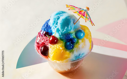 Capture the essence of Snow Cone in a mouthwatering food photography shot