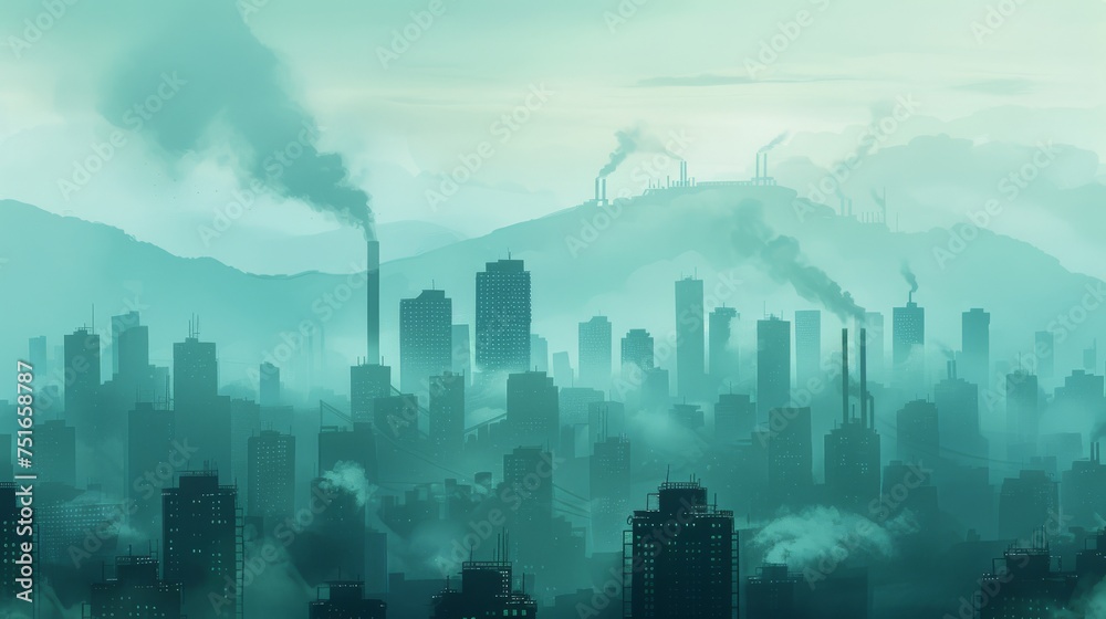 Smog city from PM 2.5 dust, Cityscape of buildings with bad weather and air pollution Smog city from PM 2.5 dust, Cityscape of buildings with bad weather and air pollution
