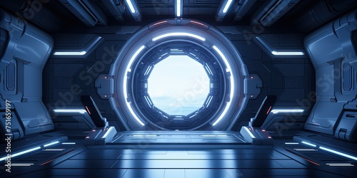 Futuristic machine or Sci-fi style futuristic facility external panel surface background. Exterior of scifi device.