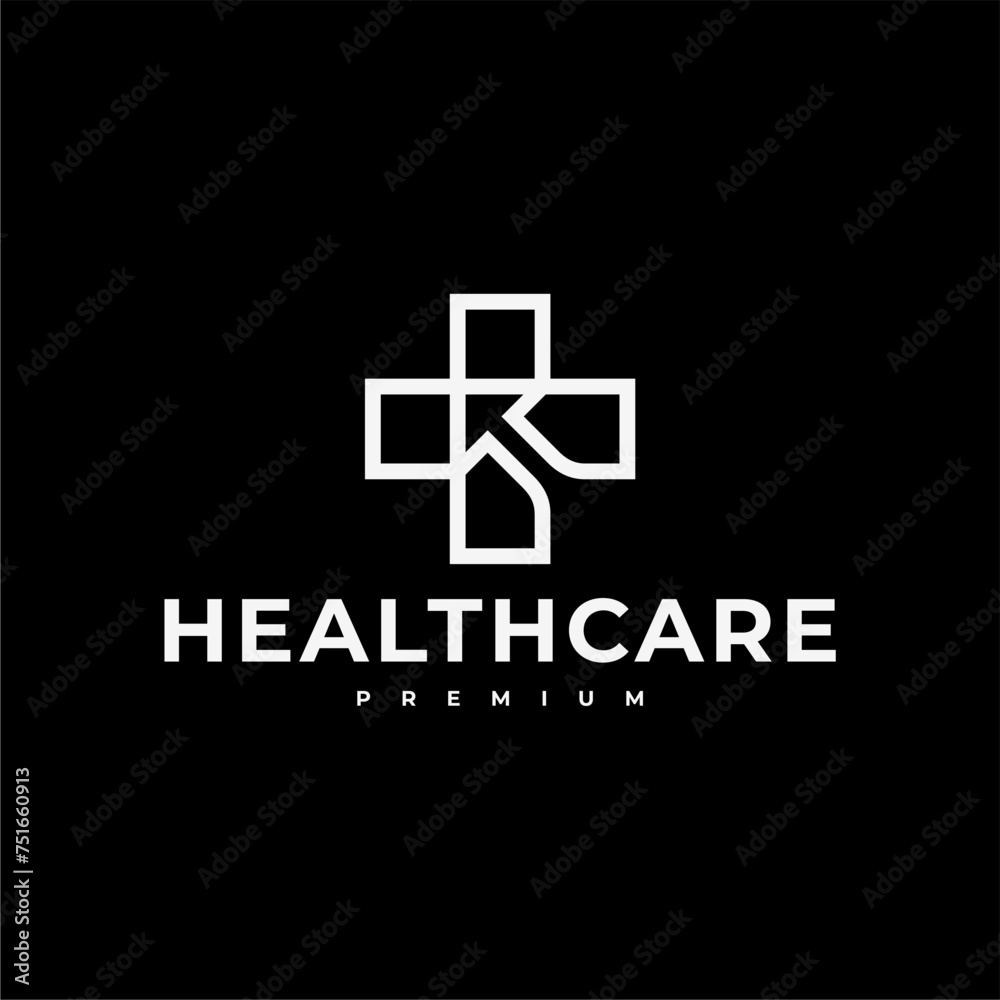 Obraz premium HEALTHCARE ARROW OUTLINE LOGO VECTOR ICON ILLUSTRATION
