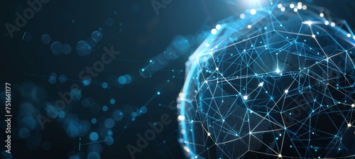 globe connected with a network of lines Generative AI