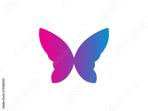 Vector butterfly abstract logo colorful