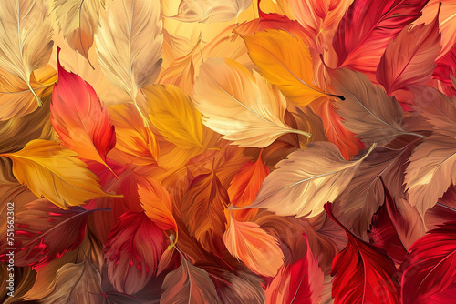 Craft a mottled background that reflects the chaotic, yet harmonious blend of autumn leaves swirling in the wind, with a palette of red, orange, yellow, and brown