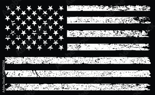 American Distressed Flag Design. USA Grunge Flag Design